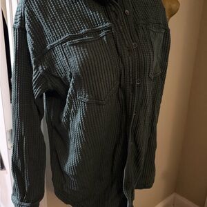 aerie Men's Olive Waffle-Knit Shirt Jacket
